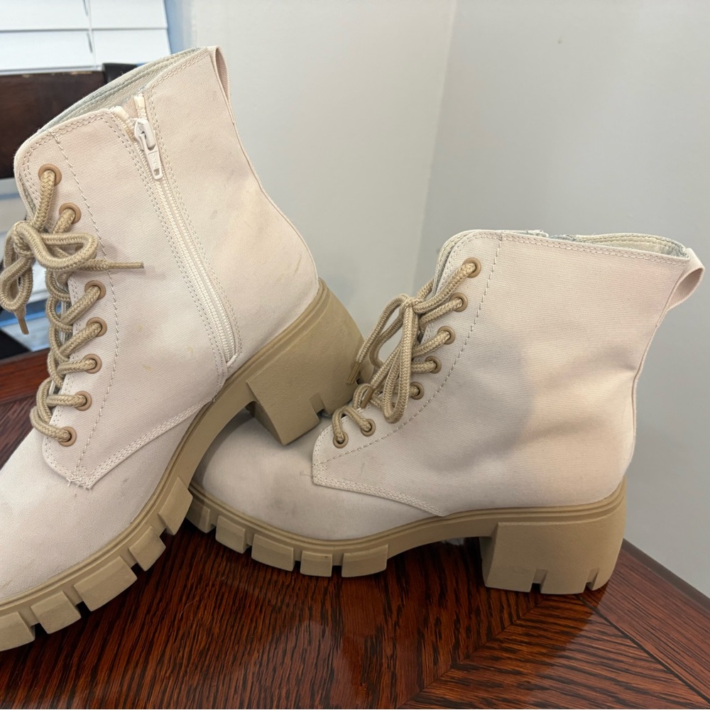Target Cream Combat Boots